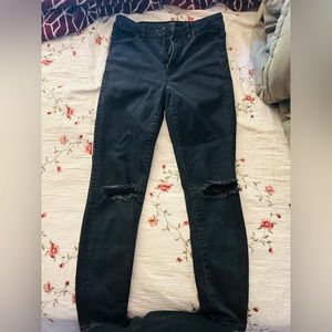 Womens American Eagle Size 6 Denim Black Skinny Jeans
